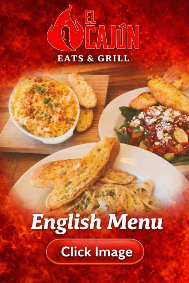 English Menu El Cajun Huatulco